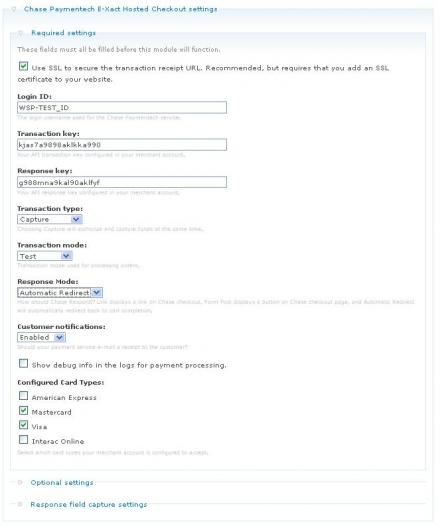 Required settings page for uc_chase_paymentech module