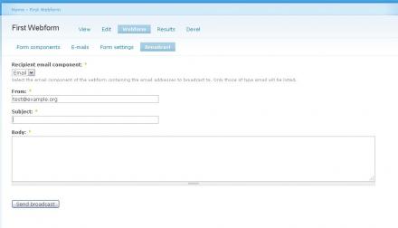 Webform broadcast
