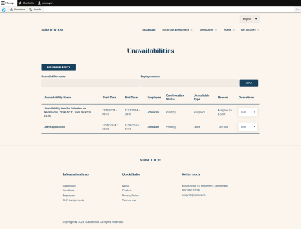 Unavailability Auto Generated from Assigning an Assignee to a Shift