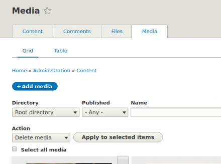 Folder filter in media library