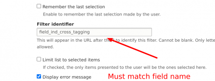 Filter identifier must match field name