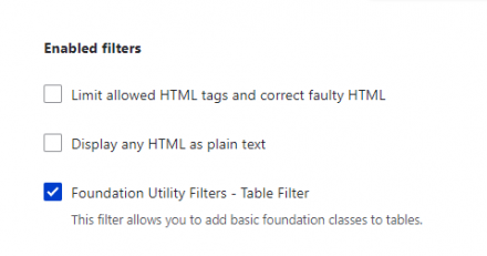 Settings Page Filter