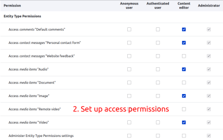 2 step (set up permissions)