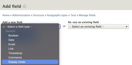 Add field for entity display mode.