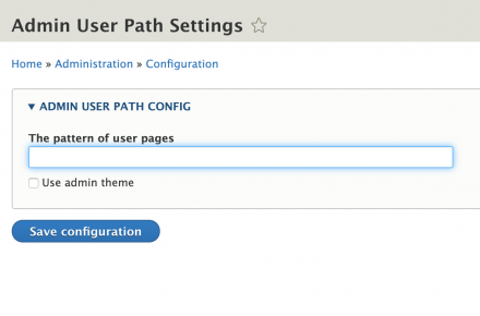 Admin User Path Settings