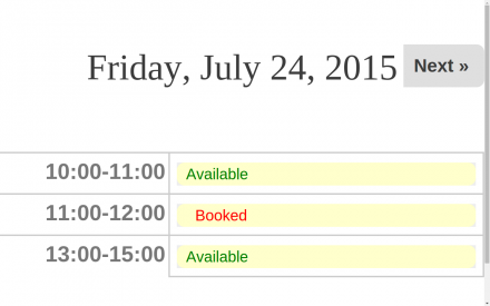 Availability Slot view