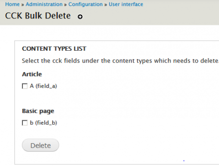 CCK field Bulk delete