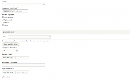 Commerce Tax Exemption Screenshot 1