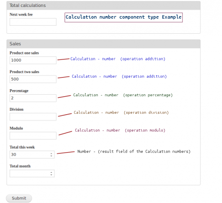 Webform Calculation Number example