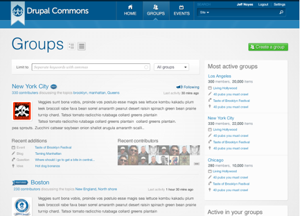 Drupal Commons Groups screenshot