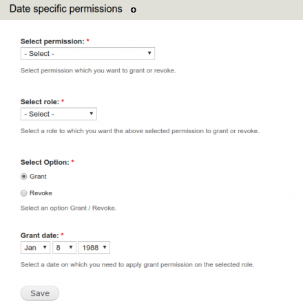 Date specific permissions add