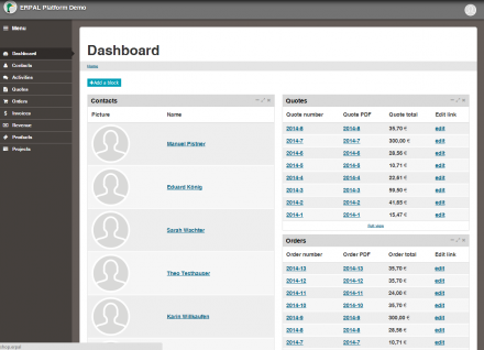 ERPAL Platform dashboard screenshot