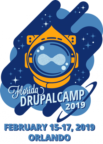 Florida Drupal camp logo of drupal drop in sea mask