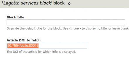 Example block configuration.