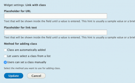 Add manually class to field link