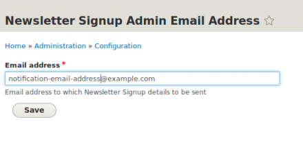 Newsletter Signup Admin Email Configure