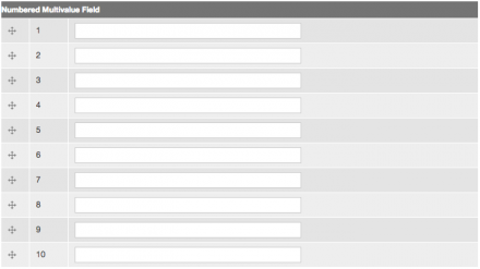 Numbered Multivalue Field Example