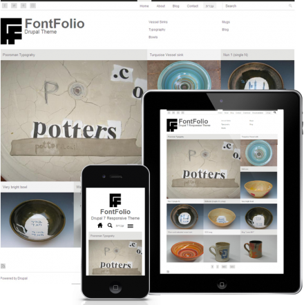 Screenshot of FontFolio, responsive Drupal theme.