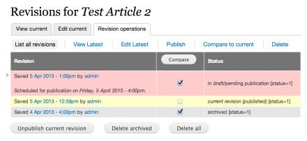 Revision summary page