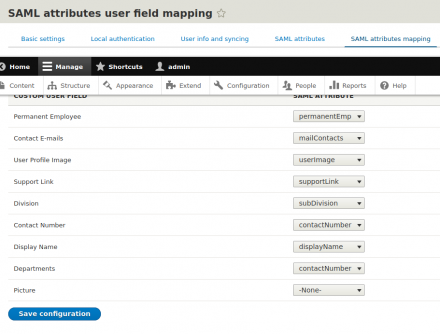Drupal User field mappings