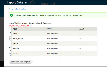 v7.x-2.x - Screen For Structure Of Table Created for Import.