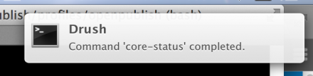 Notifications center popup message in OSX.