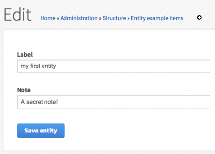 Example entity form