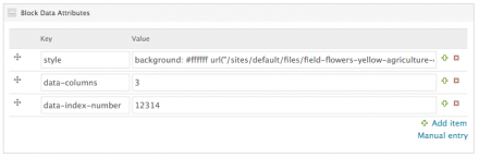 Block Data Attributes form element.