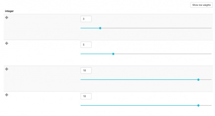 Slider widgets which control integer form input fields