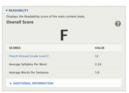 Example display of score