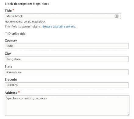 Mapsblock config screen