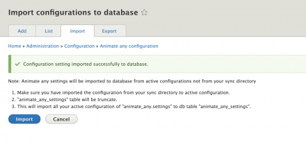 Import Configuration