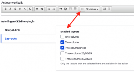 Add the Layouts plugin to the editor and configure it