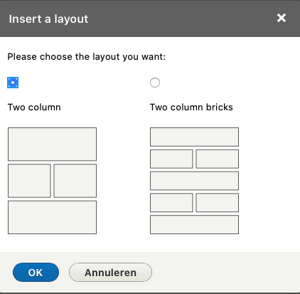 Choose one of the available layouts