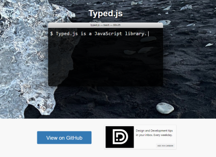 Integrates Typed.js is a lightweight JavaScript library that types