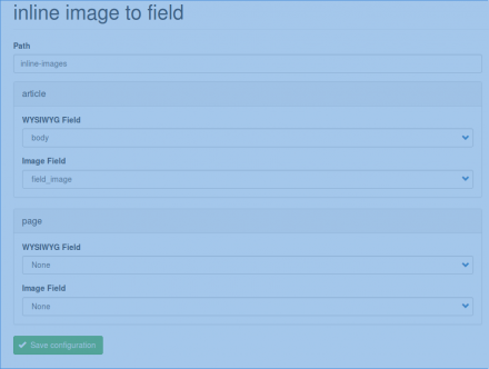 Config Page, configure Body and image field.