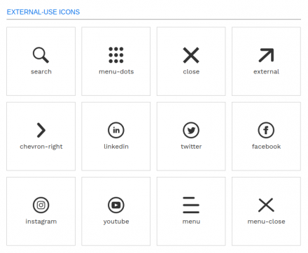 External-use icons Styleguide in use