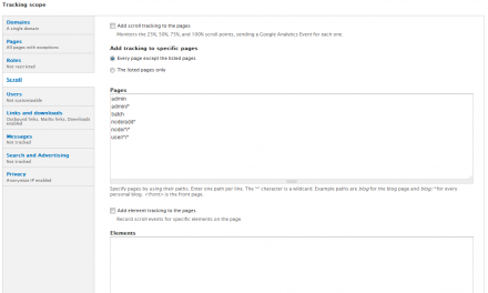 Page Scroll Analytics Settings