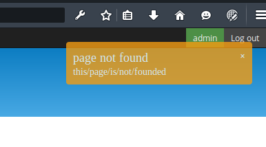 Page not found notification