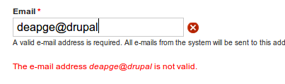 ajax check email address is not valid