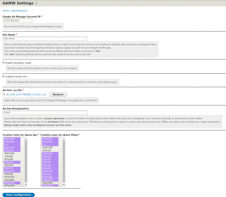 Module Configuration Form