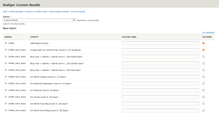 Screenshot of the admin interface of the module