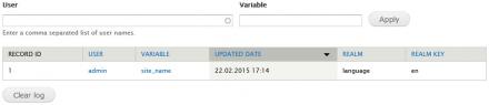 Variable log table