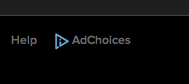 Example of the AdChoices link in a menu.