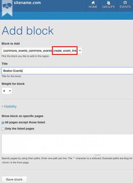 add block form