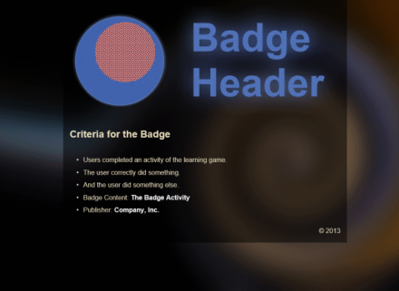 Screenshot of an example page created with the Badge Depot module