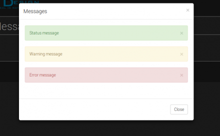 Bootstrap modal with messages