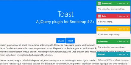 Bootstrap Toast Notifications Plugin