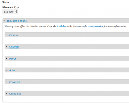bxslider options admin