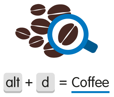 Logo Coffee = alt + d 